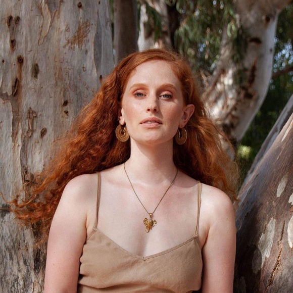 Vintage Gold Medallion Tribal Gypsy Hoop Earrings - Picture 4 of 6